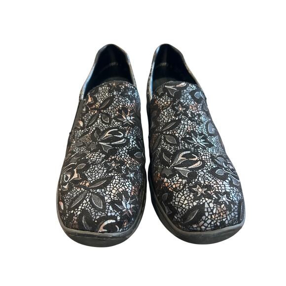 Rieker Women’s Doris Slip On Shoes Black Gray Metallic Floral/Lace Size 39 US 8 - Picture 3 of 6